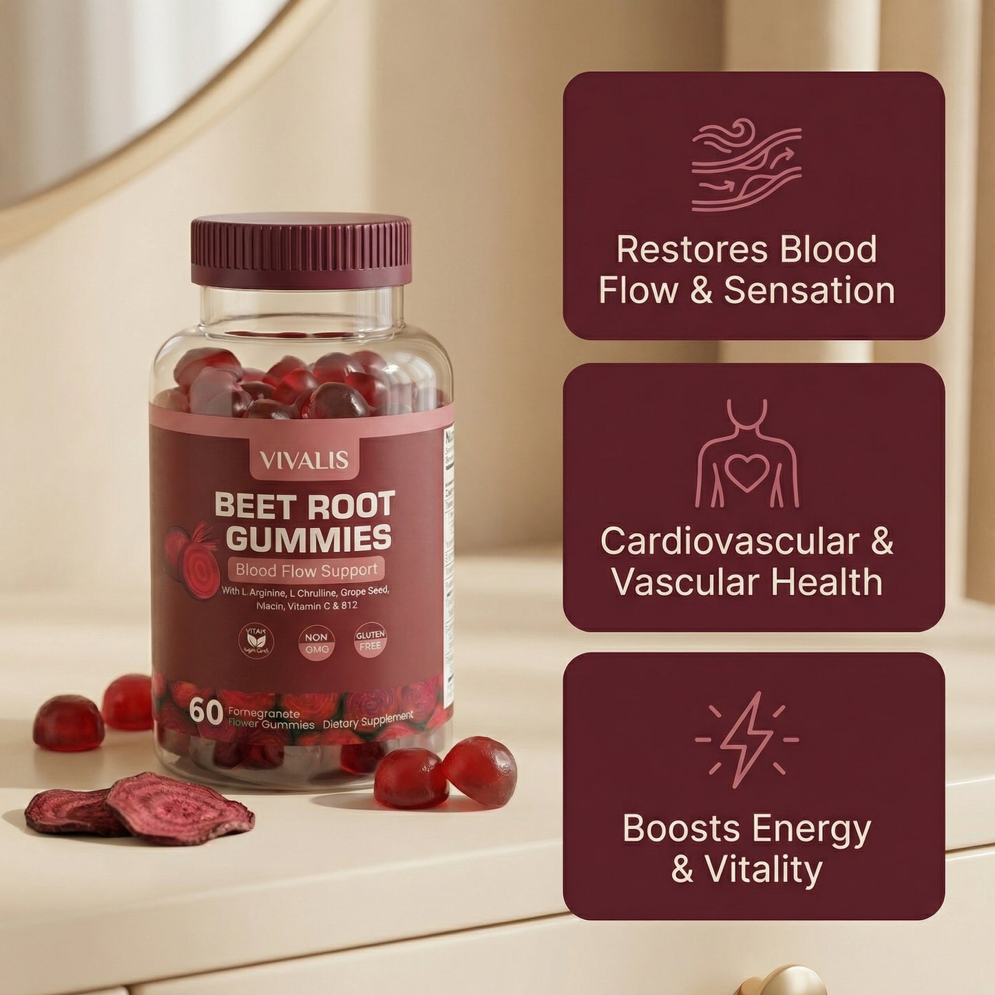 Vivalis - Blood Flow Gummies for Sensation + Warmth